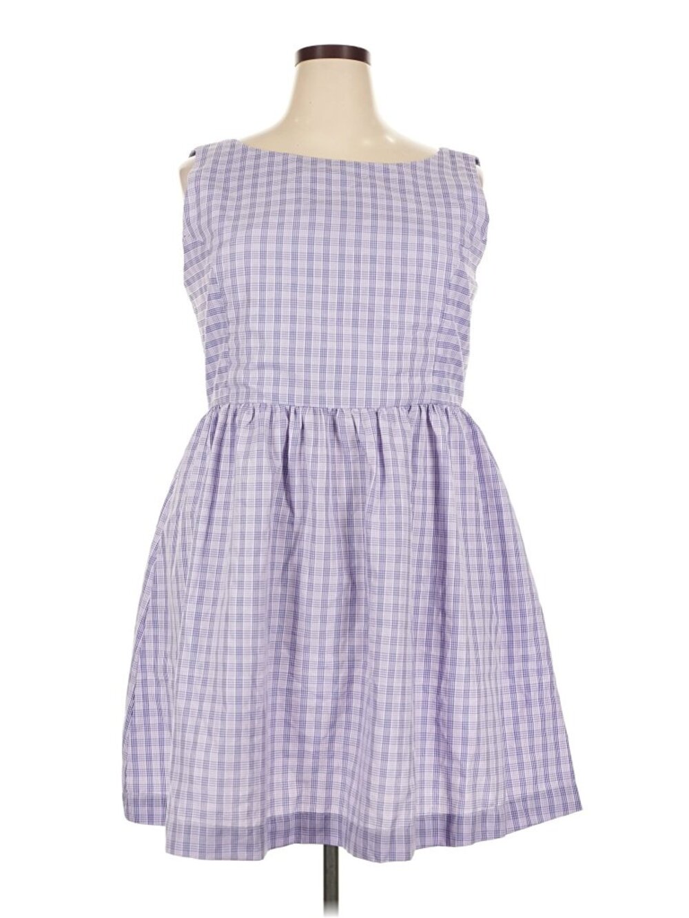 Tuesday of California Purple Plaid Sleeveless Dress 2X New